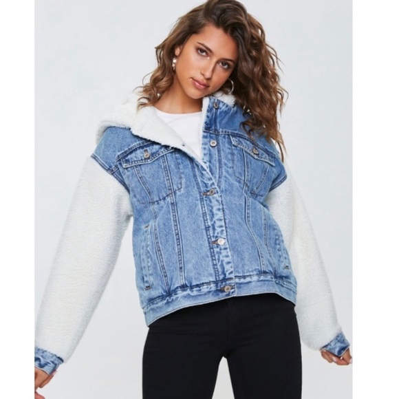 Forever 21 Jackets & Blazers - Forever 21 Jean Sherpa Jacket
